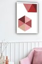 Ver imagem 1 de Quadro Decorativo Abstrato Geométrico Vermelho - 70x50cm:moldura Preta