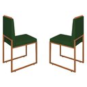 Ver imagem 1 de Conjunto Duas Cadeiras Sala Jantar Barcelona Base Bronze:verde