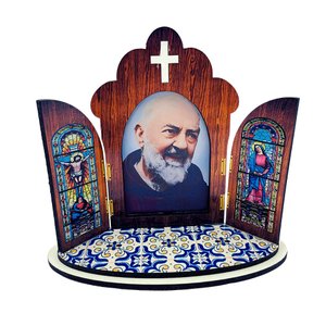 Capela Capelinha Portuguesa Santo Padre Pio MDF FORNECEDOR 41 AR2752 - Santo Padre Pio