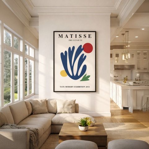 Quadro Canvas The Cut-outs de Matisse 60x40cm Mold Branca