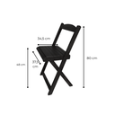 Ver imagem 4 de Conjunto Mesa Dobrável 120x70cm com 6 Cadeiras Madeira Maciça Preto