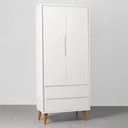 Ver imagem 7 de Kit Quarto Theo com Pés Retrô Mel - Berço + Cômoda 3 Gavetas e 1 Porta + Guarda-roupa 2 Portas + Pol