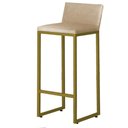Ver imagem 3 de Kit 4 Banquetas Altas Luxo Dani com Encosto Base Dourada Cor:bege