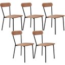 Ver imagem 1 de Kit 05 Cadeiras Estofada para Sala de Jantar Liora Preto C01 Veludo Bege - Lyam Decor