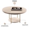 Conjunto Mesas de Centro Redonda Mdf e Vidro Allure B01 Off White - Lyam Decor - 6