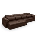 Ver imagem 5 de Sofá Retrátil Manual Sala de Estar Nolan Bipartido 339cm Conforto Premium em Couro Marrom Brilho G58