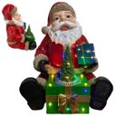 Ver imagem 1 de Papai Noel Natal Arvore Natalino Som Led Musica Trem Giratorio Mesa Estante Loja Recepçao Vitrine Sh