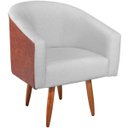 Ver imagem 5 de Poltrona Jade Decorativa Moderna Sala de Estar Quarto Escritório Conforto Corano Nozes e Bouclé Pés