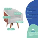 Ver imagem 4 de Poltrona Jade Decorativa Moderna Sala de Estar Quarto Escritório Conforto Corano Nozes e Bouclé Pés