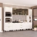 Ver imagem 1 de Cozinha Completa Amara 13 Portas 4 Gavetas com Vidro 40250777 Branco - Politorno