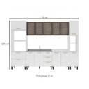 Ver imagem 4 de Cozinha Completa Amara 13 Portas 4 Gavetas com Vidro 40250777 Branco - Politorno