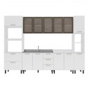 Ver imagem 2 de Cozinha Completa Amara 13 Portas 4 Gavetas com Vidro 40250777 Branco - Politorno