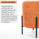 Ver imagem 5 de Puff Siena Decorativo Tecido Boucle Banqueta Redondo Pés de Metal