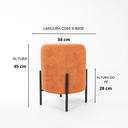 Ver imagem 3 de Puff Siena Decorativo Tecido Boucle Banqueta Redondo Pés de Metal