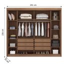 Ver imagem 2 de Guarda Roupa Casal Belmonte 2 Portas 6 Gavetas Cumaru 25 Fendi com Espelho – Novo Horizonte