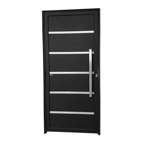 Porta Alumínio Lambril Premium c/Puxador D.Preto 100 Brimak