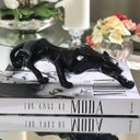 Ver imagem 2 de Escultura Estátua Decorativa Enfeite Pantera Ataque 37x10 Cm:preto Fosco