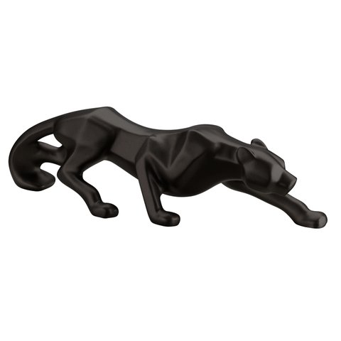 Escultura Estátua Decorativa Enfeite Pantera Ataque 37x10 Cm:preto Fosco