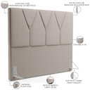Ver imagem 7 de Cabeceira Cama Box Solteiro 100cm Aura Linho W01 Bege - Mpozenato