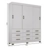 Guarda Roupa Casal Ambiente 2239 Branco Carbono Flex - Araplac - 3