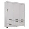 Guarda Roupa Casal Ambiente 2239 Branco Carbono Flex - Araplac - 5