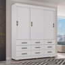 Guarda Roupa Casal Ambiente 2239 Branco Carbono Flex - Araplac - 1