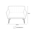 Ver imagem 2 de Kit Namoradeira + 2 Poltronas Decorativa Cecília Suede Marsala Pés Madeira Mz Decor