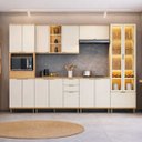 Ver imagem 2 de Armário Cozinha Completa Modulada Jequitibá Off White Fosco