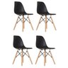 Kit 4 Cadeira Eames Eiffel Base Wood - Preto - Artiluminação - 1