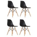 Ver imagem 1 de Kit 4 Cadeira Eames Eiffel Base Wood - Preto - Artiluminação