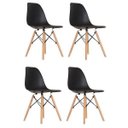 Ver imagem 1 de Kit 4 Cadeira Eames Eiffel Base Wood - Preto - Artiluminação
