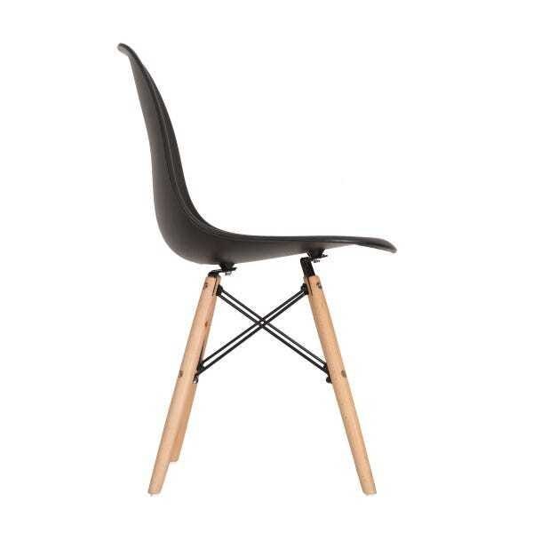 Kit 4 Cadeira Eames Eiffel Base Wood - Preto - ArtIluminação - 3