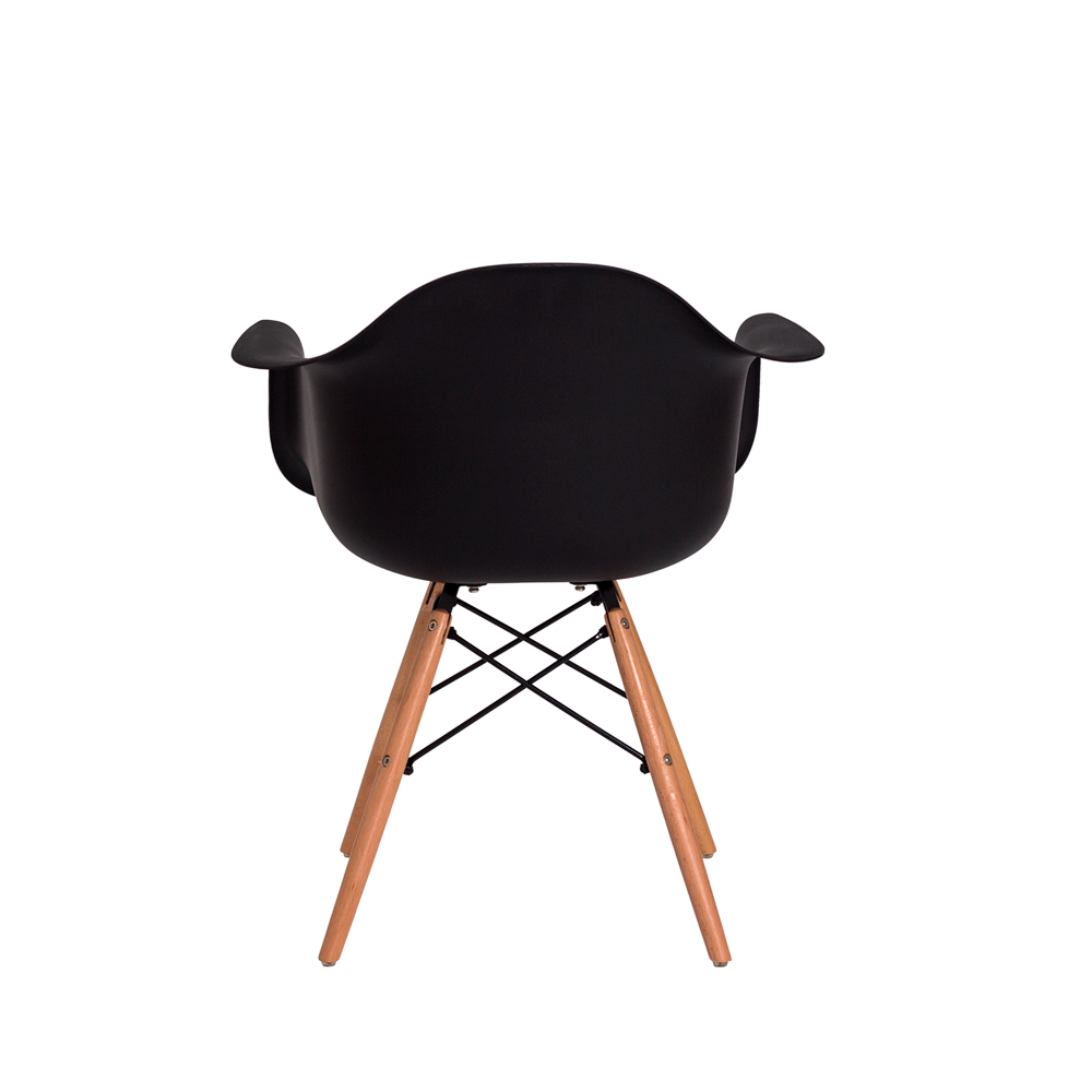 Cadeira Eames Eiffel Base Wood com Braço - Preto - ArtIluminação - 4