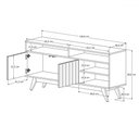 Ver imagem 4 de Rack para Tv até 60 Polegadas Hermes 2 Portas Ripado Off White/nature - Pnr Móveis