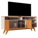 Ver imagem 3 de Rack para Tv até 60 Polegadas Hermes 2 Portas Ripado Off White/nature - Pnr Móveis