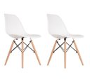 Ver imagem 1 de Kit 2 Cadeiras Eames Eiffel Base Wood - Branco - ArtIluminação