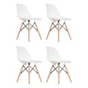 Ver imagem 1 de Kit 4 Cadeira Eames Eiffel Base Wood - Branco - ArtIluminação