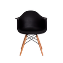 Ver imagem 3 de Kit 2 Cadeiras Eames Eiffel Base Wood com Braço - Preto - ArtIluminação