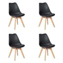 Ver imagem 1 de Kit 4 Cadeira Saarinen Leda Sked Lena Base Wood - Preto - ArtIluminação