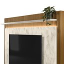Ver imagem 6 de Estante Home 215cm Valdivia com LED Detalhe Marmorizado para Tv até 75 Nature/Off White G77 - Gran B