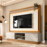 Estante Home 215cm Valdivia com LED Detalhe Marmorizado para Tv até 75 Nature/Off White G77 - Gran B - 1