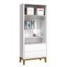 Guarda Roupa Infantil 2 Portas Classic Branco Fosco com Pés Amadeirado - Reller Móveis - 3
