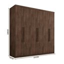 Ver imagem 4 de Guarda-Roupa Casal Grande 6 Portas 100% MDF Chocolate Gold Framar