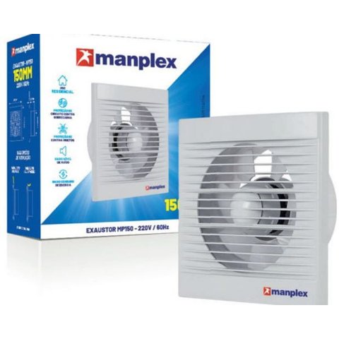Exaustor Residencial Banheiros Manplex 150mm - 18w 220V
