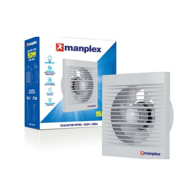 Exaustor Residencial Banheiros Manplex 150mm - 18w 220V