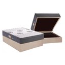Ver imagem 1 de Cama Box Baú Casal: Colchão Espuma D45 Polar Pérola Fort + Base Crc Suede Clean (138x188)