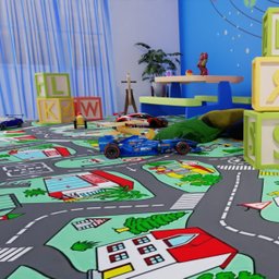 Piso Vinilico em Manta Semi-brilhoso Ambiente Infantil 2,5mm Auto Pista 10m² - 1