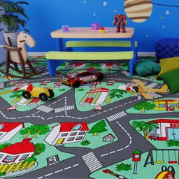 Piso Vinilico em Manta Semi-brilhoso Ambiente Infantil 2,5mm Auto Pista 10m² - 6