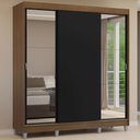 Ver imagem 1 de Guarda-Roupa Casal com Pés 3 Portas de Correr com Espelhos Reno Madesa