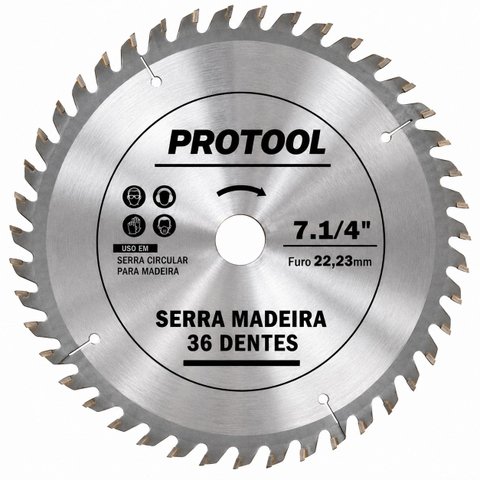 Disco de Serra Protool 7.1/4" 36 Dentes Furo 22,23mm